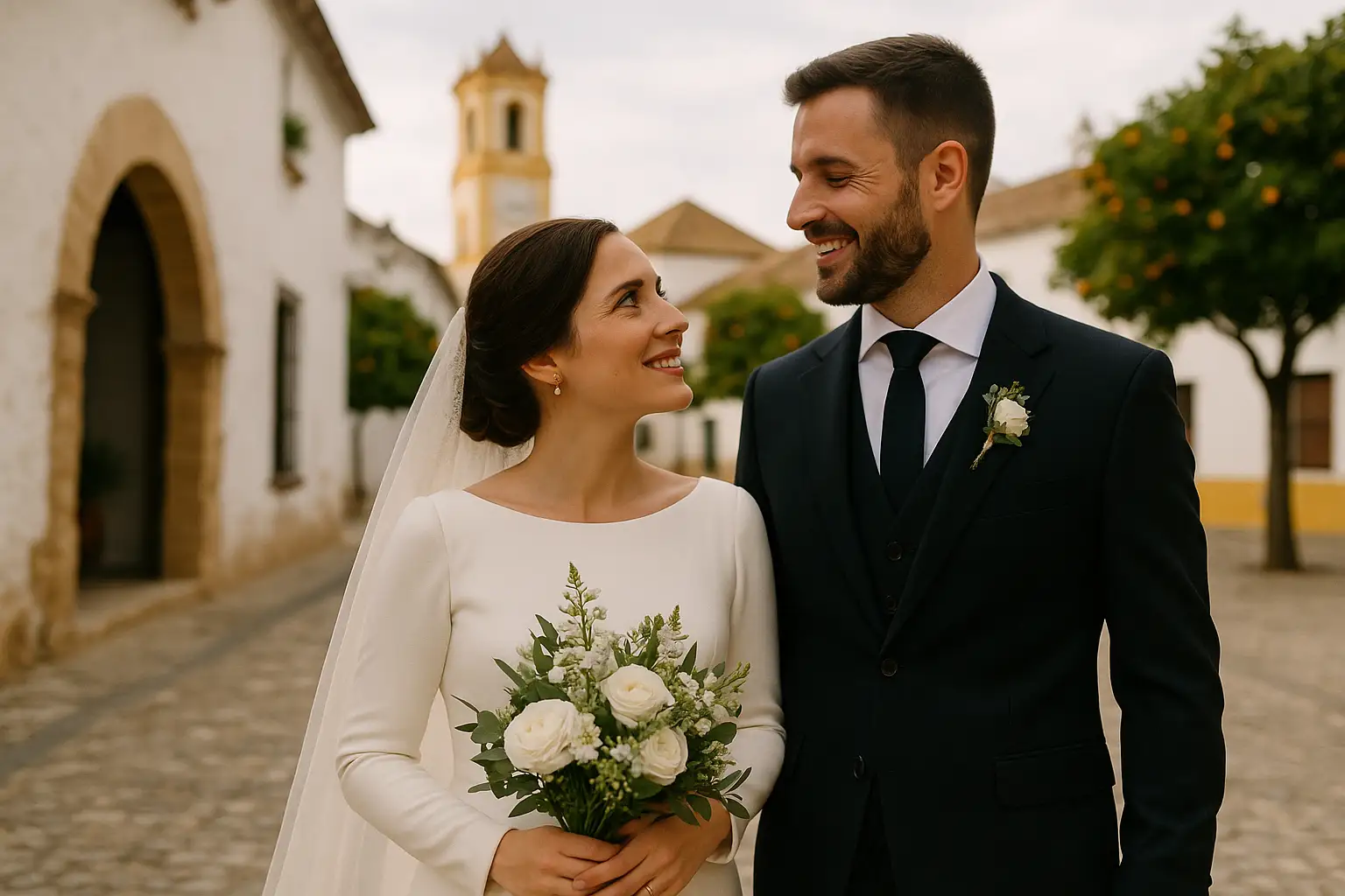 Paar heiratet in Andalusien